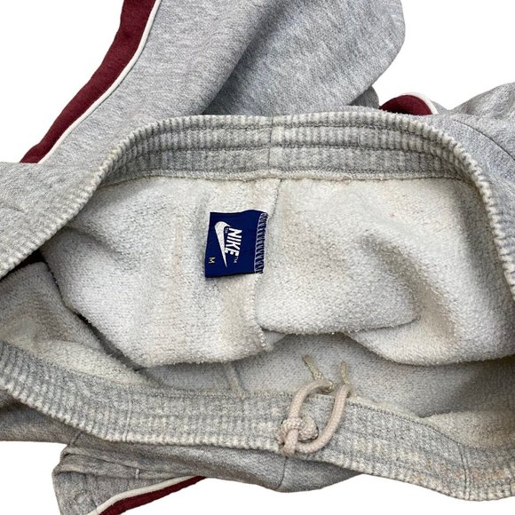 Vintage 70s Nike Gray‎ Burgundy Track Pants Women's Sz M Strips Embroidered Logo - Picture 9 of 9